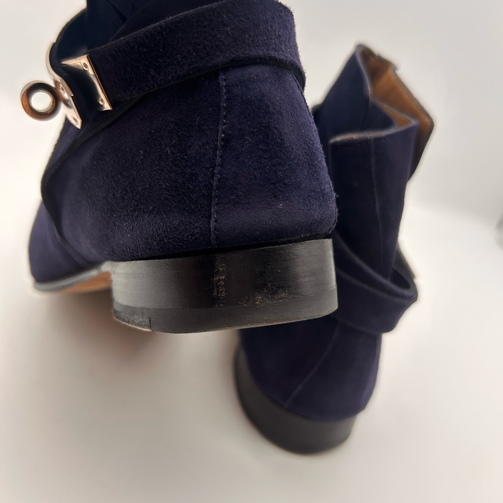 Hermes Neo Boots Navy Suede Palladium Hardware SIZE 38.5 No Box No Dustbag - Picture 10 of 16